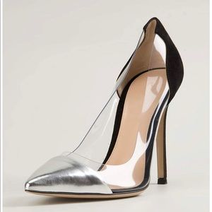 NWB Black, Silver & Transparent High Heels-SIZE 6